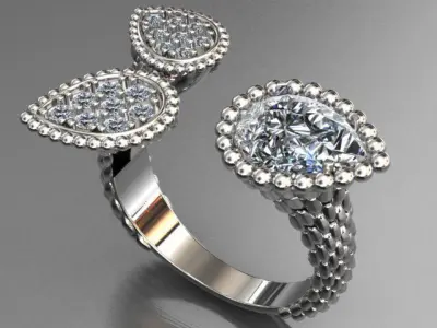 pear ring 3D print model