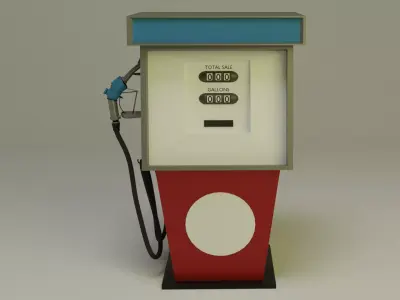Gas Pump 1970s 3D model