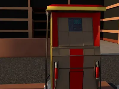 Gas station 3D model get