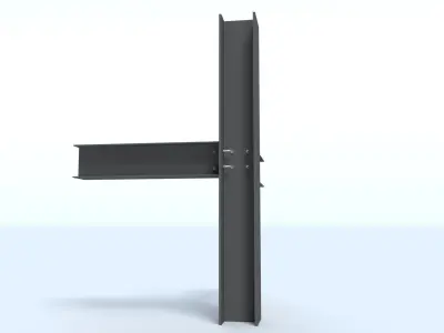 Steel Girder Frame Structure With Bolts Low-poly 3D model