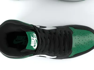 Jordan 1 Retro green  PBR  Low-poly 3D model