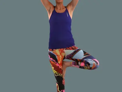 Set of 3D women at the gym and spa 3D model