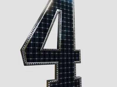 Solar Panel Number - 4 3D model