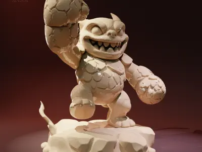 Fire Imp Commander - Stylized Lava Beast Miniature 3D print model