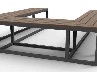 BENCH 03 Low-poly 3D model