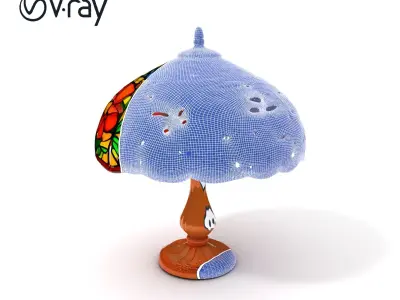 Art Nouveau Stained Glass Lamp Model Pack Low-poly 3D model