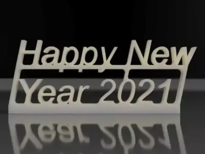 Happy new year 2021 Free 3D print model