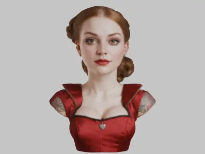 Tudor Woman Victorian HEad Bust Blonde  Low-poly 3D model