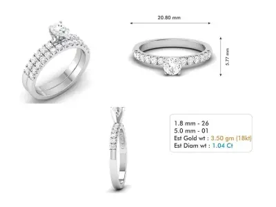 Minimal diamond ring with band 3D print model