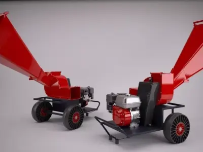 Shredder wood chipper 3D model