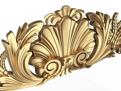 Carved Plaster Molding Decoration 017 Low-poly 3D model