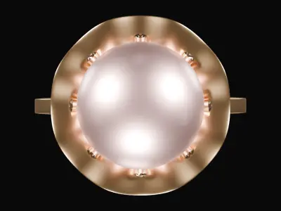 Ocean Crown Pearl Perfection in Diamond Shine jewerly 3D model 3D model