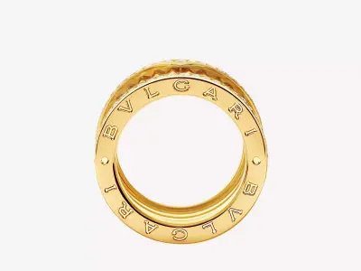 BULGARI - B ZERO 1 RING - FOUR BAND WITH DIAMOND BANDS 3D print model