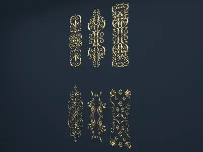 Collection carved decor  01  3D model 3D model