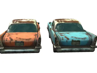 Rusty Car Low-poly 3D model