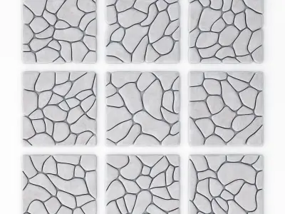 Panel windows  river pebble n1 3D model