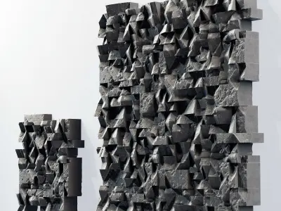 Panel Big Rock block stone n1 3D model