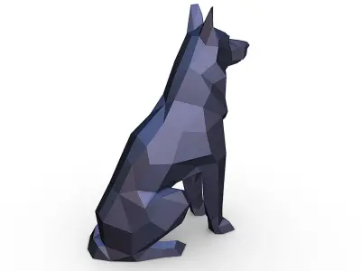 German shepherd figure 3D print model