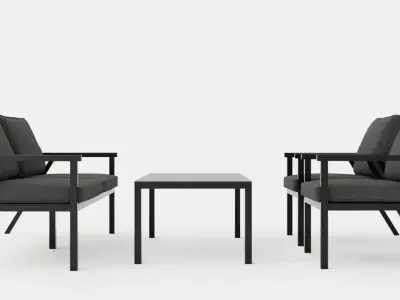 Rana sofa set Low-poly 3D model purchase