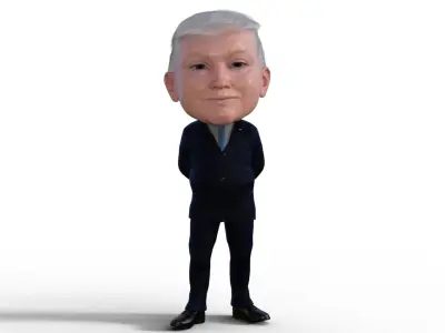 Donald Trump Bubble head Rigged Low-poly 3D model