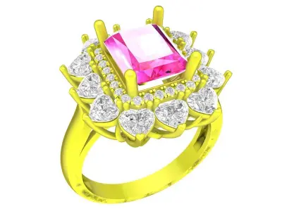 7388 luxury korean style diamond women ring 3D print model