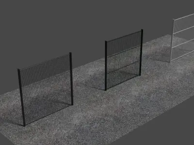 Metal Fences Low-poly 3D model