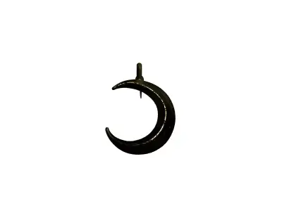 Golden Crescent Moon Pendant Charm Low-poly 3D model