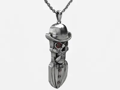 Pendant Stylish skull 3D print model