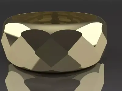 Faceted Band Ring Size 9 Gold Silver Platinum Luxury Jewelry 3D print model