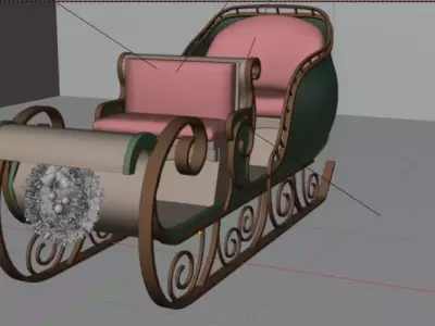 Christmas Sleigh new Low-poly 3D model