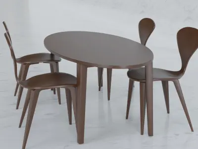 cherner oval table Low-poly 3D model