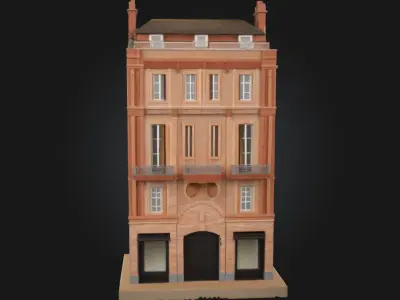 Grand Facade Model  Regal Architecture for Cinematic Worlds 3D model