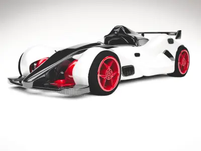 CONCEPT SPORT CAR white CARBON 3D model 3D model