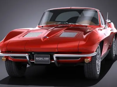 Chevrolet Corvette C2 CG 1963 LowPoly 3D model
