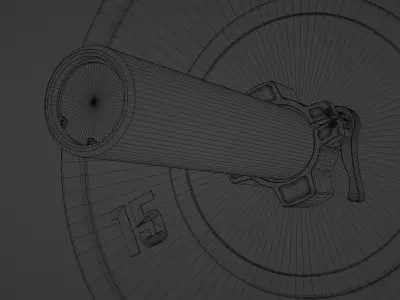 Olympic Barbell with Plates and Collars 3D model