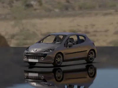 peugeot 206 - photorealistic Low-poly 3D model