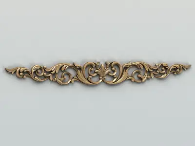 Carved decor horizontal 007 3D model