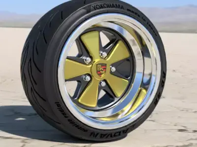 PORSCHE FUCHS RIMS 18 INCH WITH ADVAN TIRES FOR SCALE MODELS  3D print model