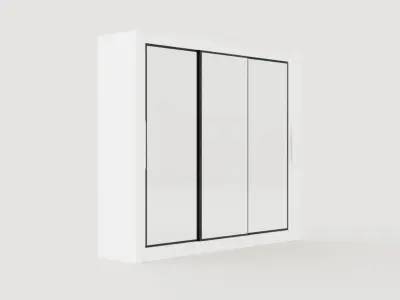 Sia Wardrobe 250 Cm Sliding Doors Mirrors Low-poly 3D model