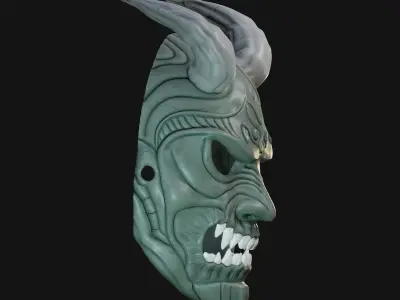 Oni Mask 14 Demon Demon Horn 3D print model