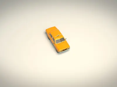 Low Poly Taxi Cab 04 Low-poly 3D model