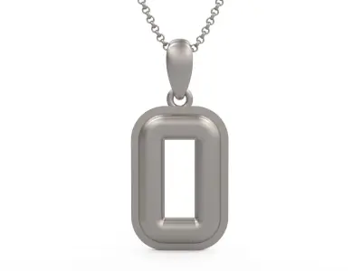 Model 1166 Number 0 Necklace Curved With Border 3D print model
