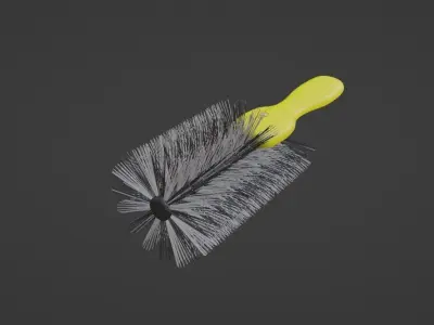 Car cleaning Wheel Brush Low-poly 3D model