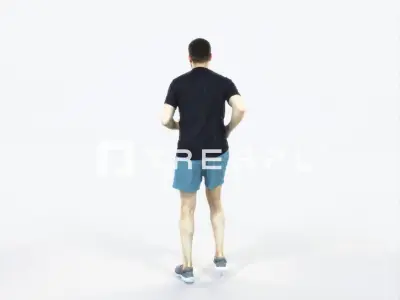 Portrait 07G Running Jogging Football Sports Man Low-poly 3D model