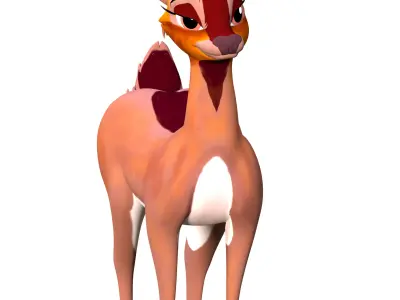 Female White Tail Deer Low-poly 3D model