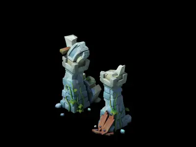 Game Cartoon - City - City Gate 04 3D model