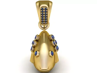 Ocean Guardian Fish Head Pendant 3D Printable Model 3D print model