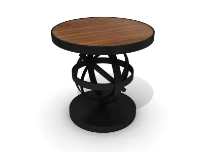  3D Chrome Modern Coffee Table 3D model