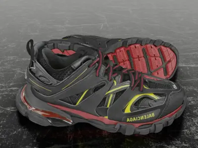 BALENCIAGA TRACK BORDEAUX 3D SHOES Low-poly 3D model