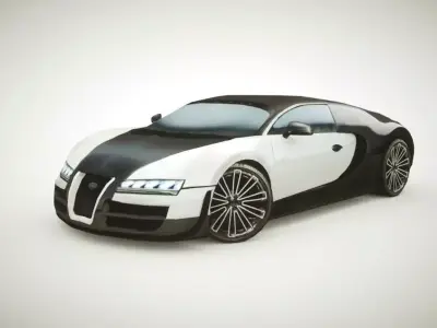 Generic Supercar v5 multicolors Low-poly 3D model